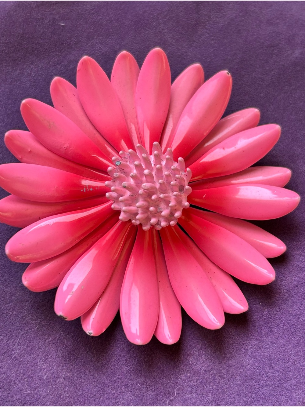 Bright Pink Floral Statement Brooch